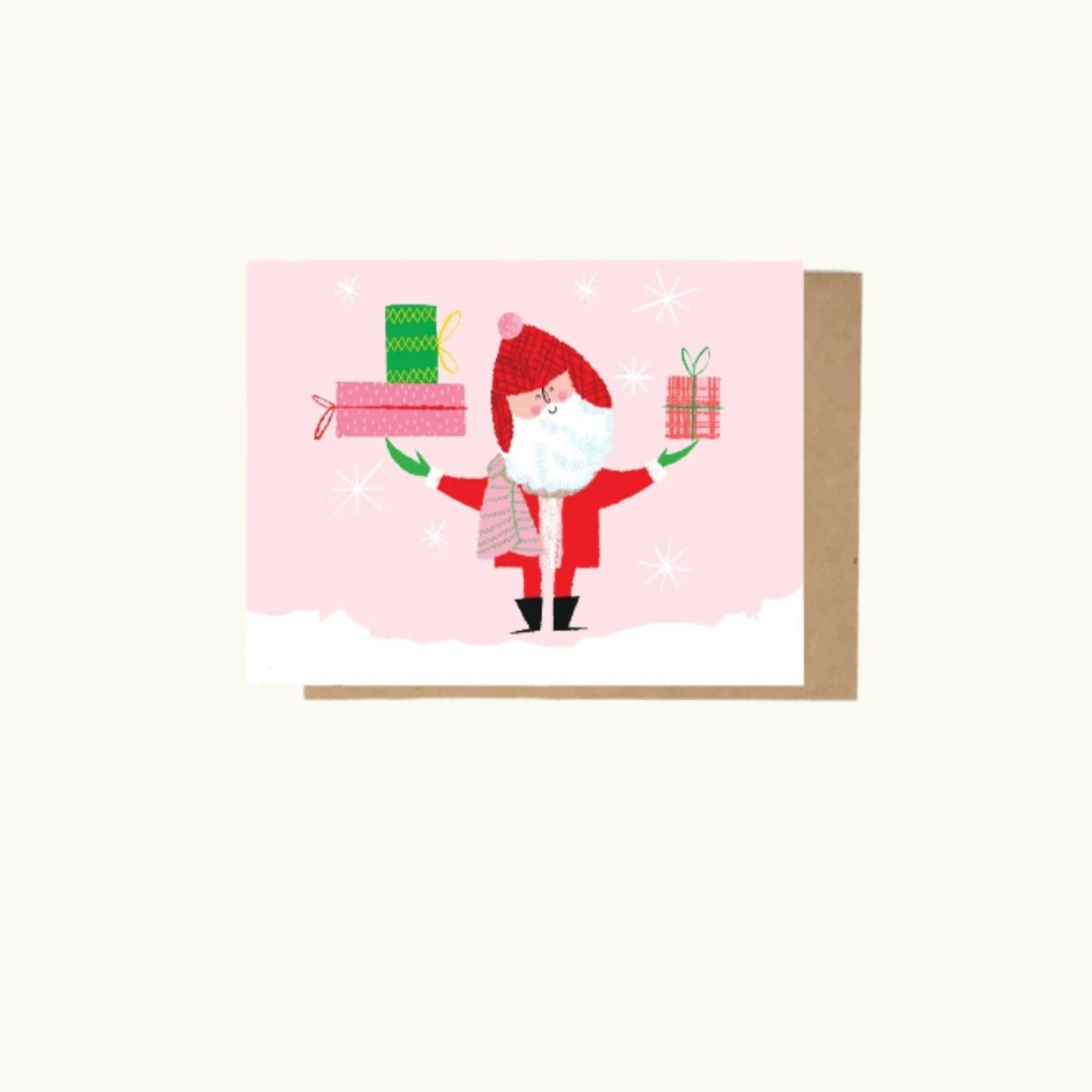 Santa Gifting Greeting Card