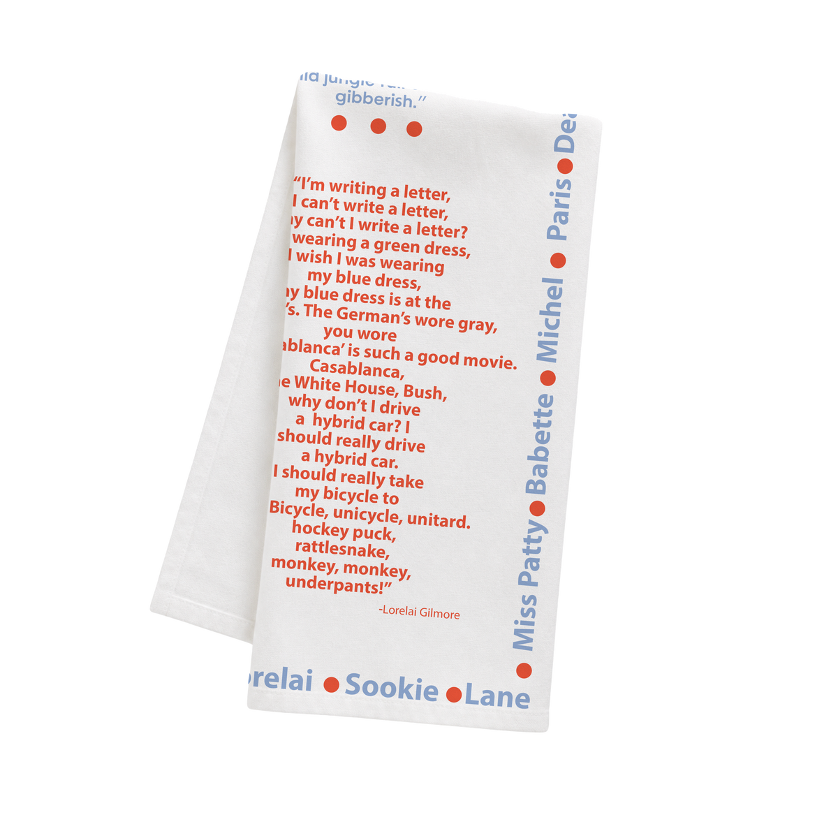 An Inspired Starz Hollow Dishtowel: GIBBERISH