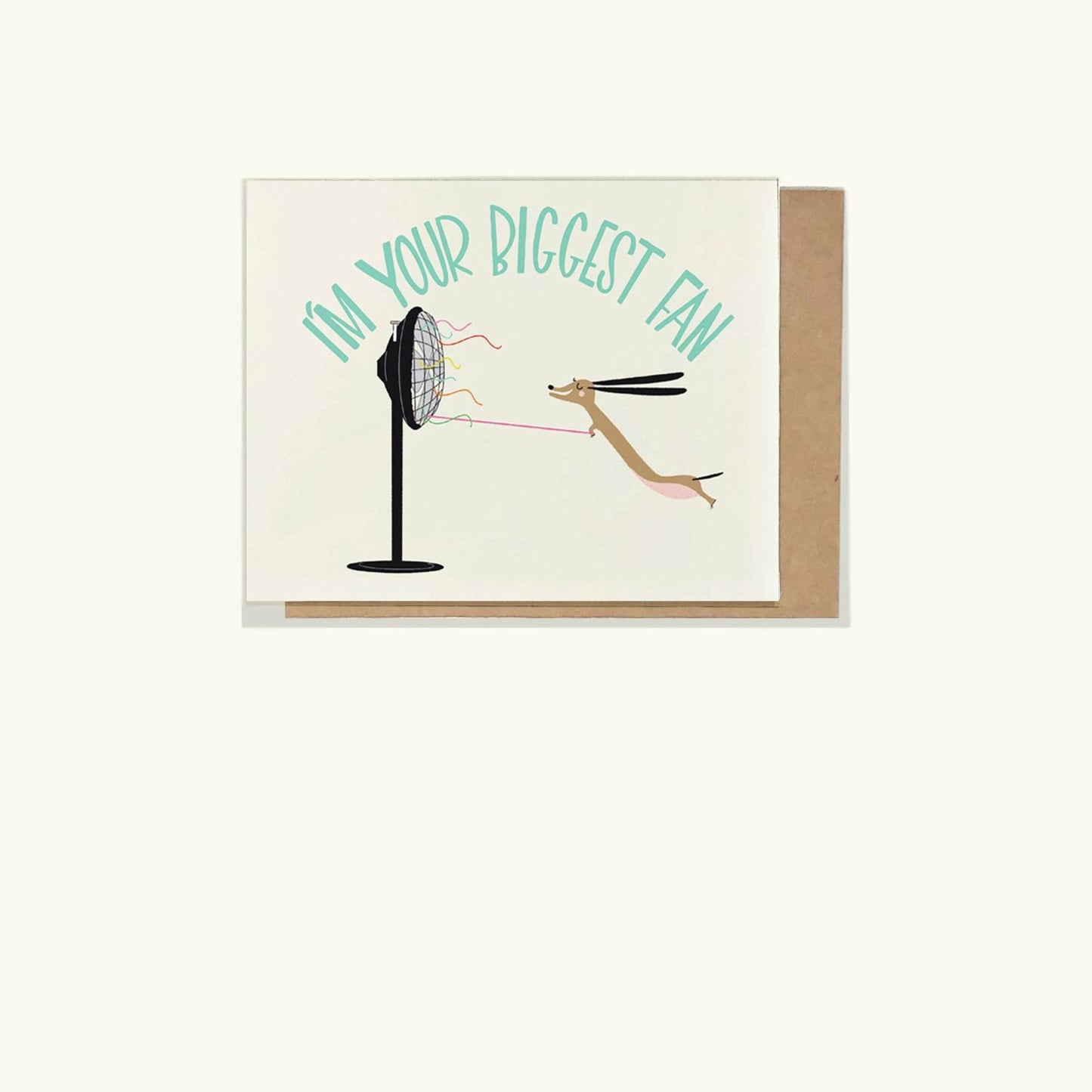 Biggest Fan Greeting Card featuring a Dachshund