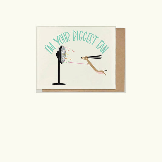 Biggest Fan Greeting Card featuring a Dachshund
