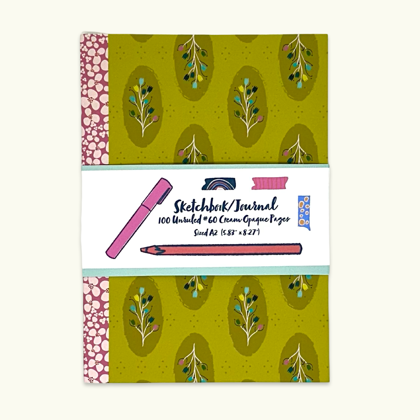 Journal/Sketchbook Fun Patterns and 100 blank pages (A5 sized)
