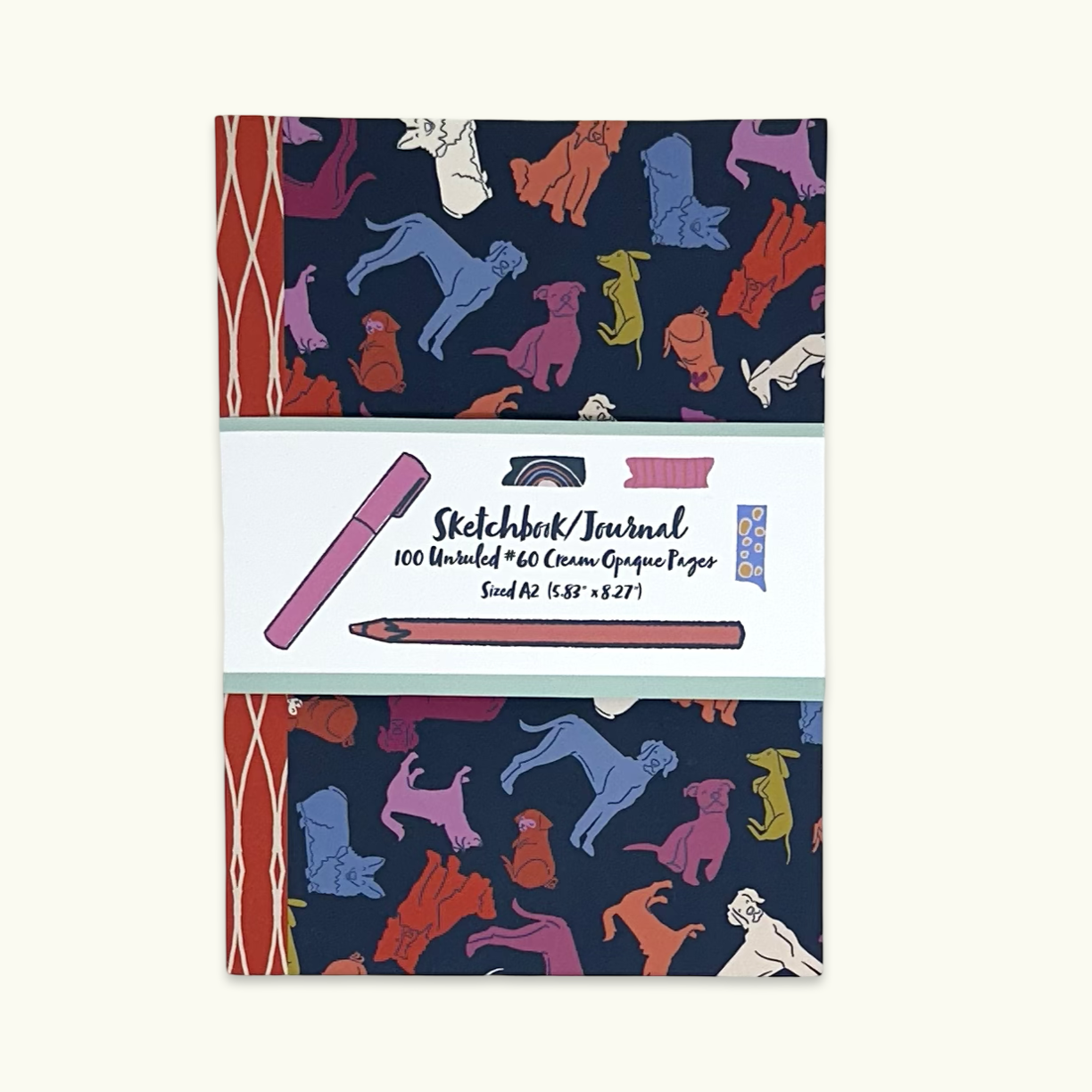Journal/Sketchbook Fun Patterns and 100 blank pages (A5 sized)