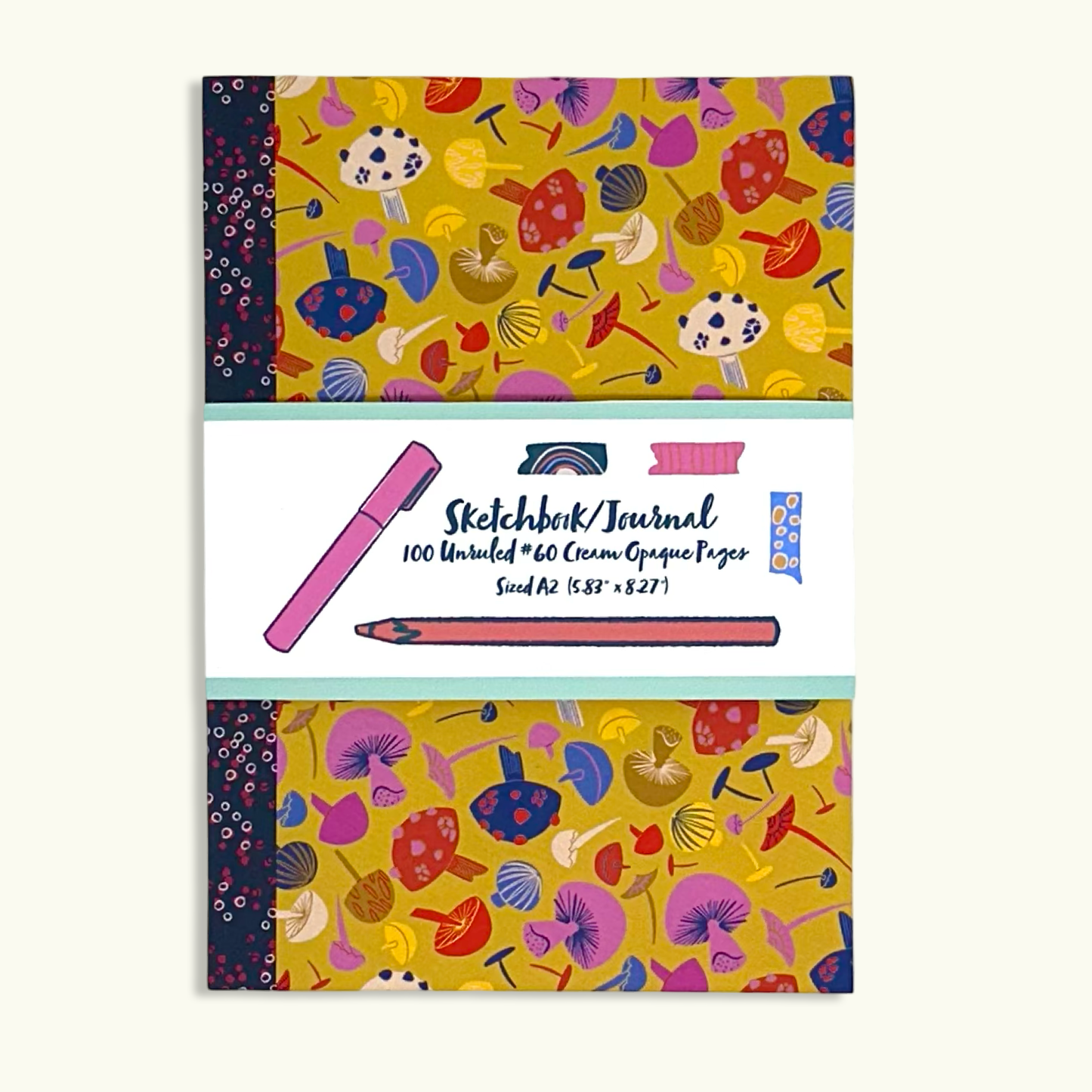 Journal/Sketchbook Fun Patterns and 100 blank pages (A5 sized)