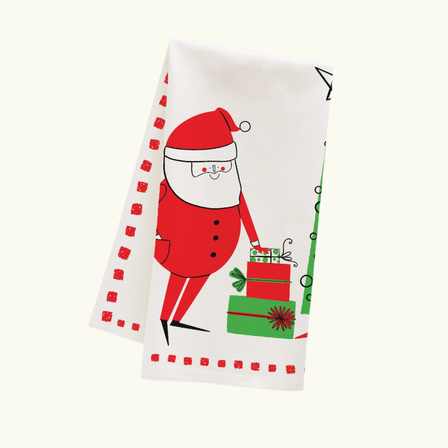 Santa Dish Towel 100% Cotton