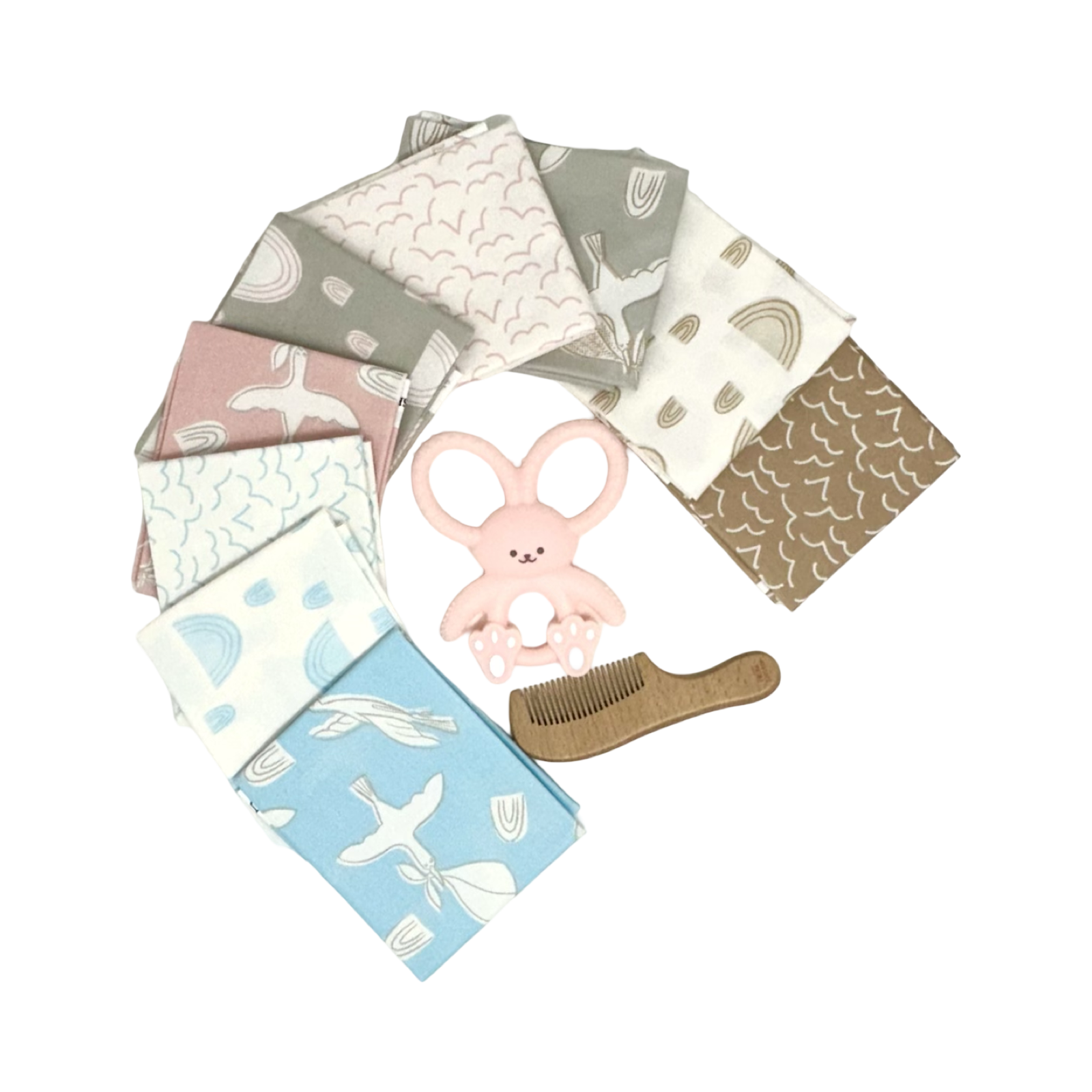 A collection of Quilting fabric that would be great for sewing a baby quilt