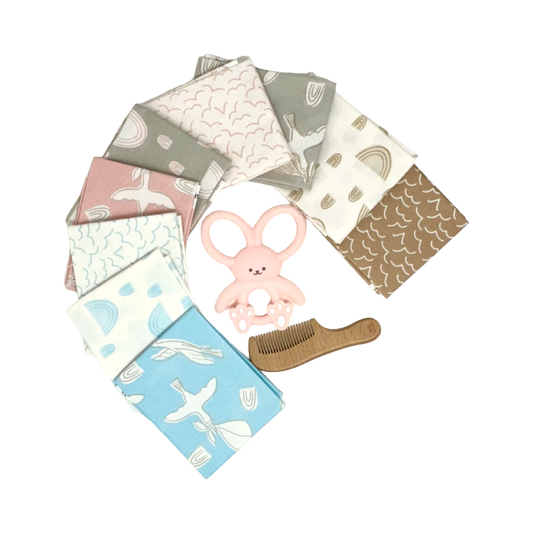 A collection of Quilting fabric that would be great for sewing a baby quilt