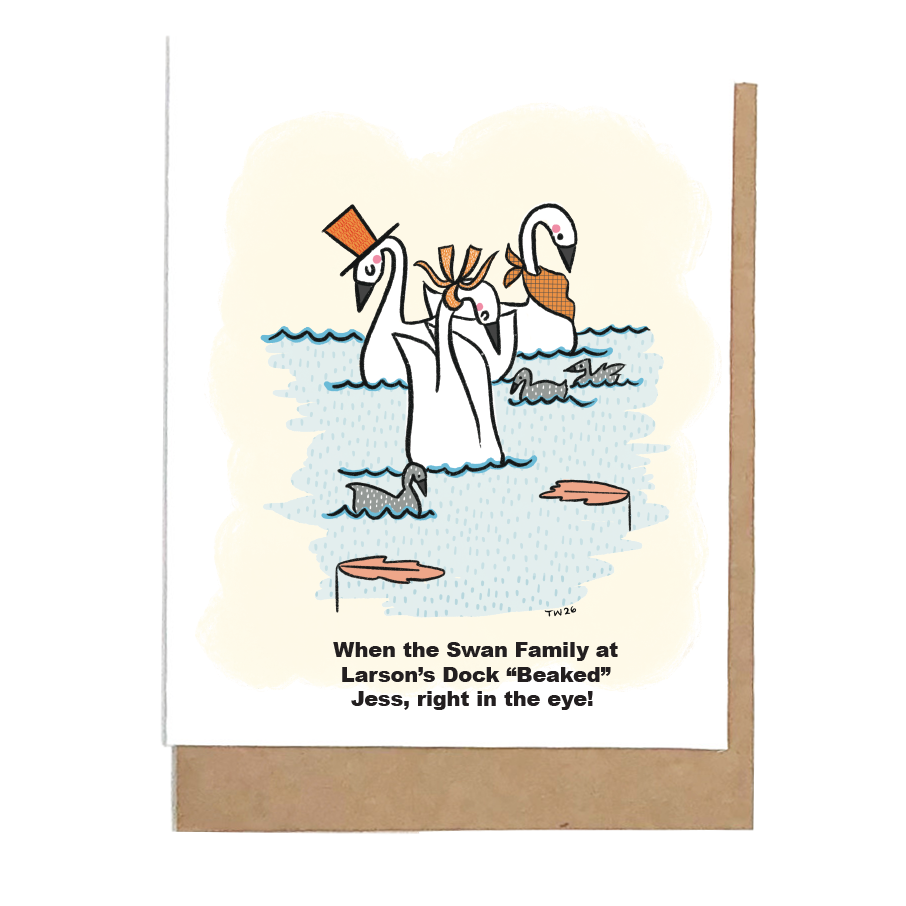 An Inspired Starz Hollow Greeting Card: SWAN FAMILY