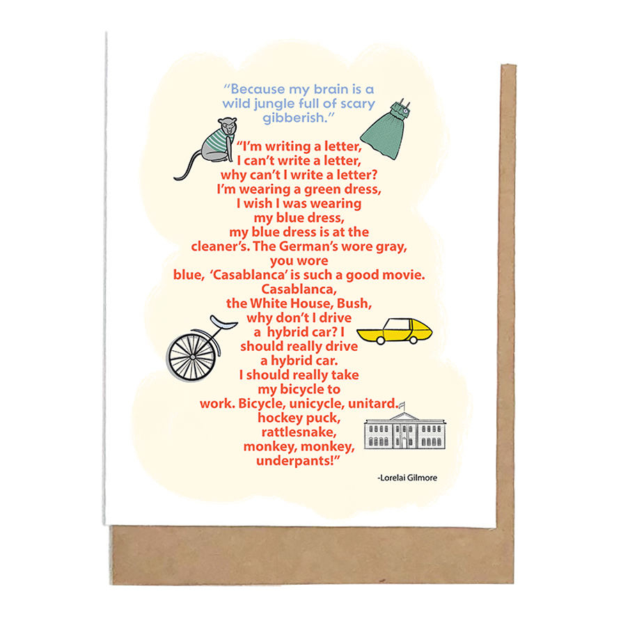 An Inspired Starz Hollow Greeting Card: GIBBERISH
