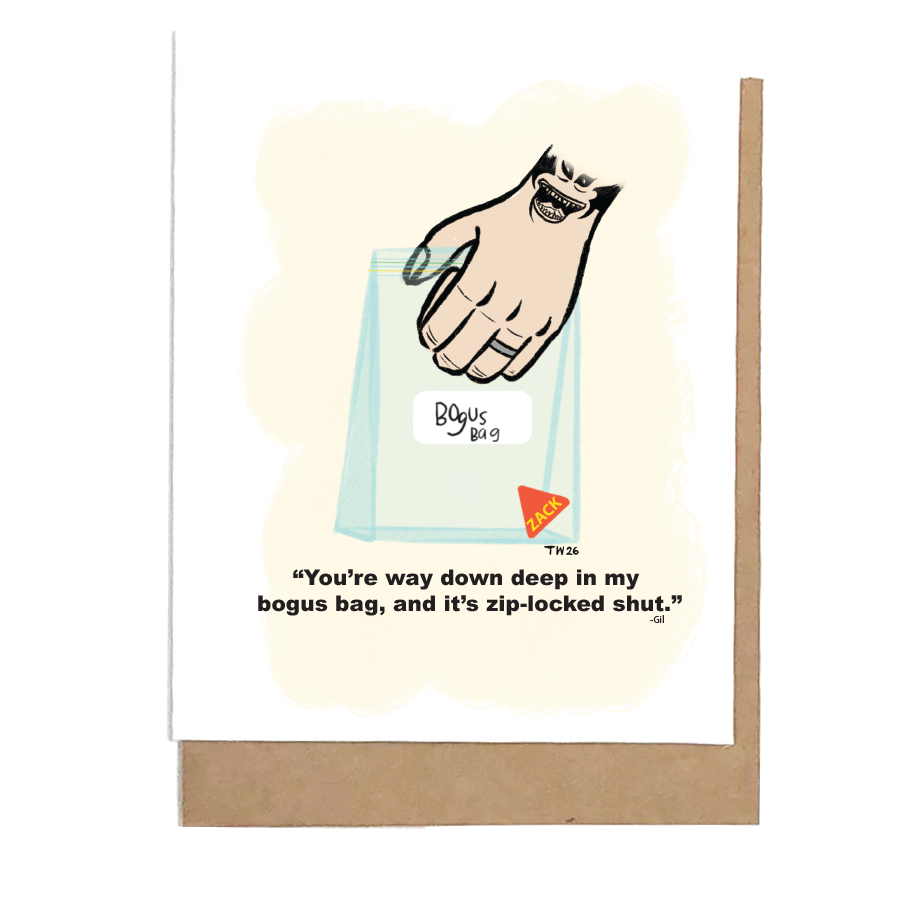 An Inspired Starz Hollow Greeting Card: Bogus Bag