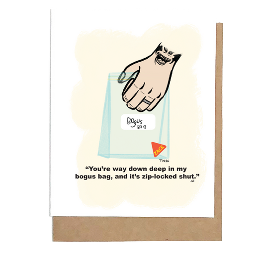 An Inspired Starz Hollow Greeting Card: Bogus Bag